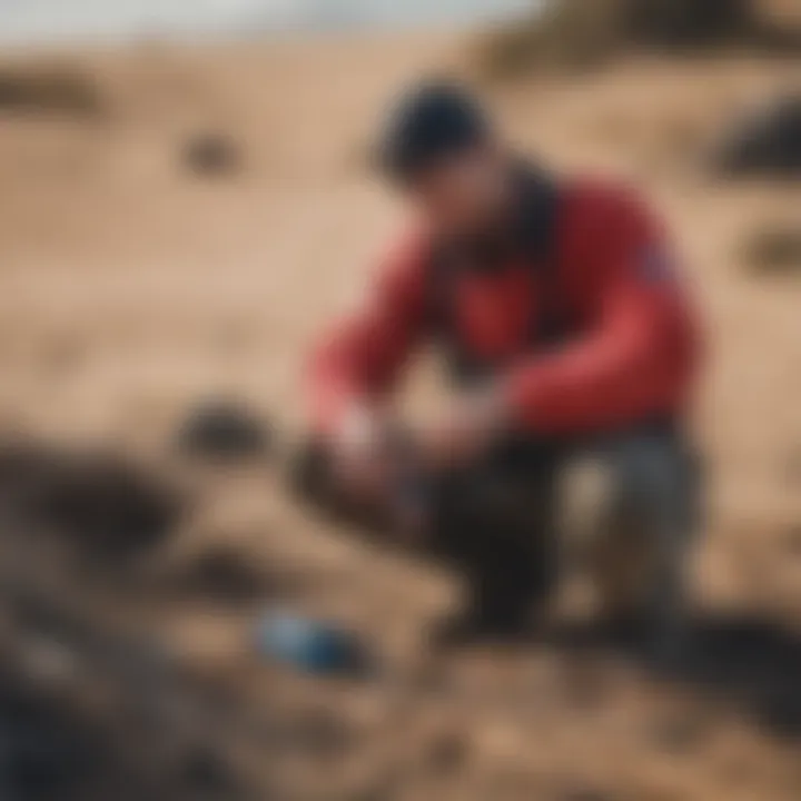 Maintenance of a Fone kite pump being performed