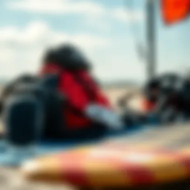 A kitesurfing setup ready for action