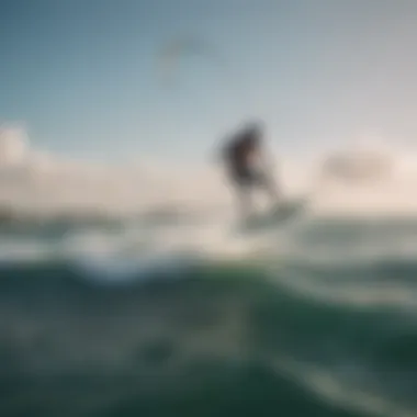 Scenic view of a kite surfer riding the waves