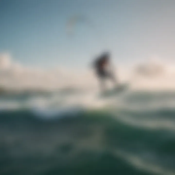 Scenic view of a kite surfer riding the waves