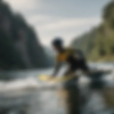 Rider using the Armstrong Wing Board on water