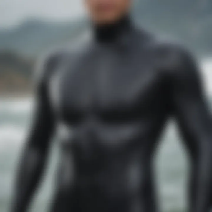 Close-up of wetsuit materials showcasing durability and flexibility.