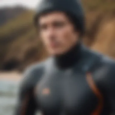 Close-up of wetsuit design highlighting thermal insulation features