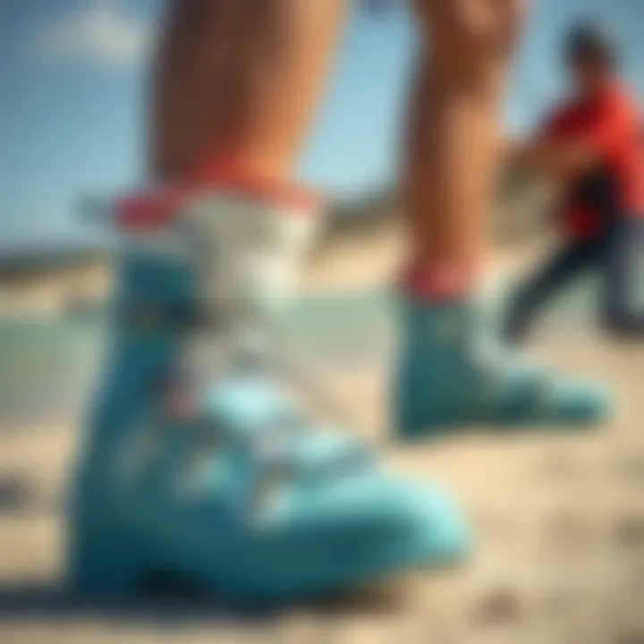 Illustration depicting proper fit and alignment of boots and bindings.