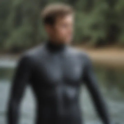 A close-up of wetsuit material showcasing flexibility and durability