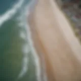 Aerial view of Cocoa Beach showcasing wind patterns