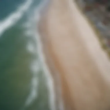 Aerial view of Cocoa Beach showcasing wind patterns