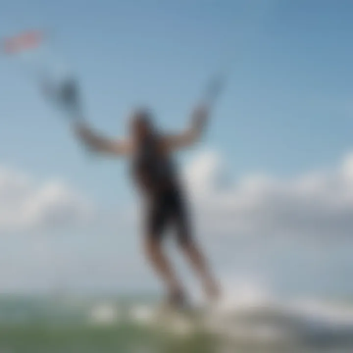 Kiteboarder harnessing the wind on Cocoa Beach