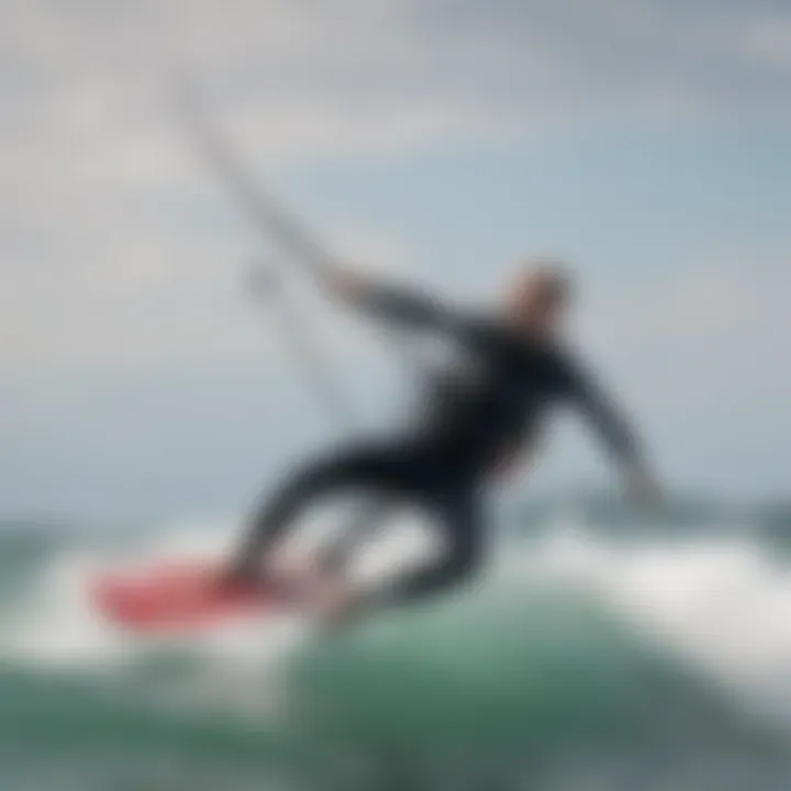 Kitesurfers demonstrating essential techniques on water