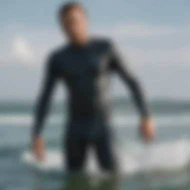 Close-up of Vissla wetsuit features and stitching