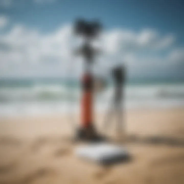 Weather station setup on the beach for kiteboarding