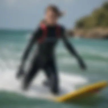 Kiteboarder in action, demonstrating wetsuit performance on the water