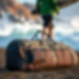 A stylish board bag showcasing its sleek design and durable materials