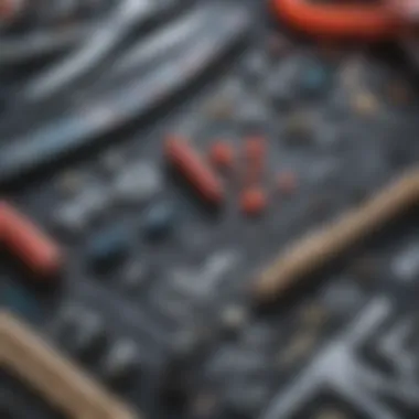 Detailed Look at Kite Repair Components Close-up of kite repair parts laid out on a surface