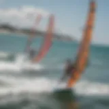 Close-up view of various kite surfing lines showcasing their texture and material