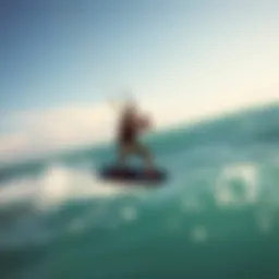 Kiteboarder soaring over the ocean waves