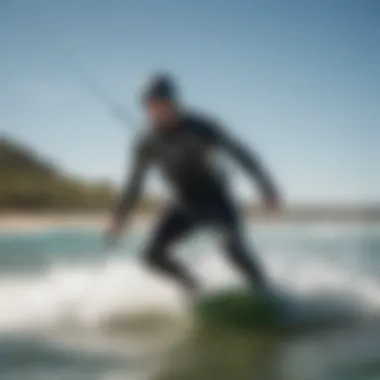 Kiteboarding Adventure with the Right Wetsuit Kiteboarder enjoying the waves in a wetsuit