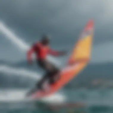 Rider demonstrating wing foiling technique