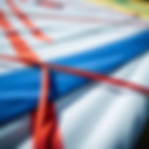 Exploration of Kiteboard Sail Materials Detailed view of kiteboard sail materials showcasing texture and color