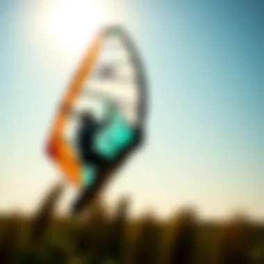 Illustration of the physics behind kiteboard sail operation in wind