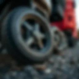 A close-up view of durable Dakine luggage wheels ready for replacement.