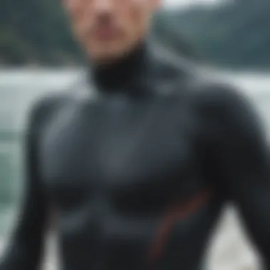 Close-up of high-performance wetsuit material showcasing texture and flexibility