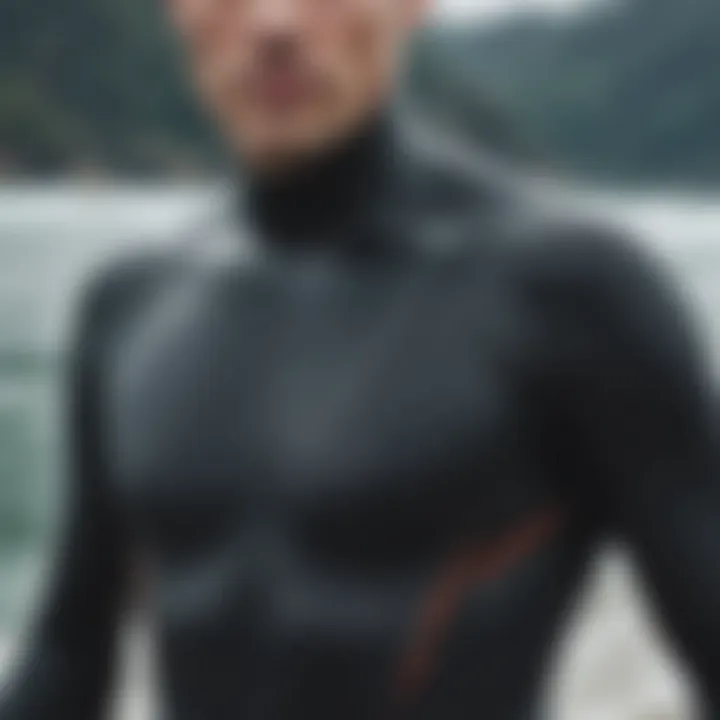 Close-up of high-performance wetsuit material showcasing texture and flexibility