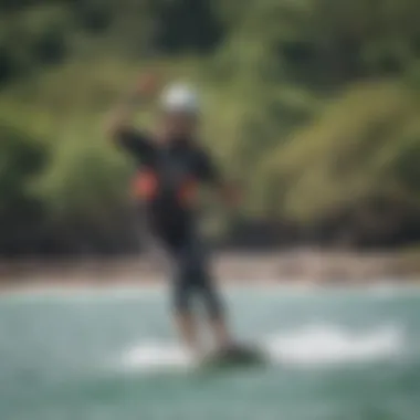 Local kiteboarding school in action