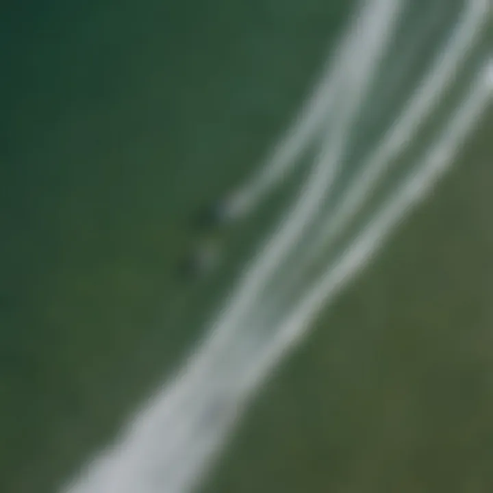 Aerial view of kiteboarders enjoying the waves at Doheny