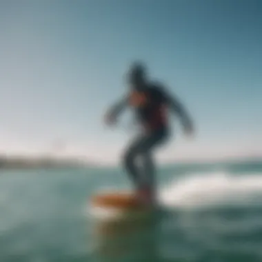 Kiteboarder using the Duotone Click Bar on the water