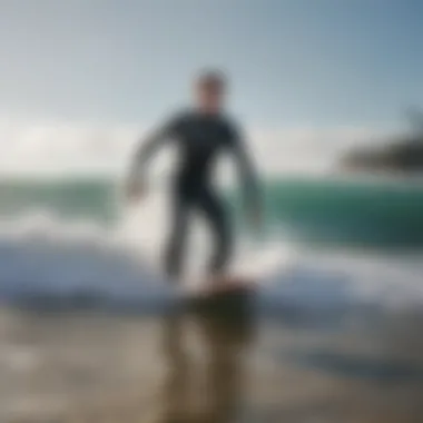 Electric Body Surfboard in Action Electric body surfboard gliding through waves