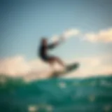 Dynamic kitesurfing action on vibrant waters