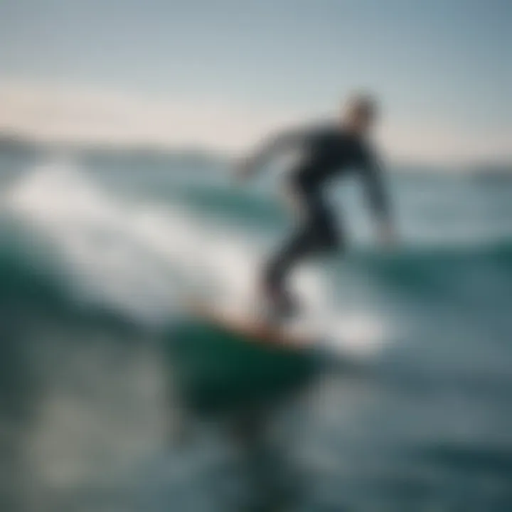 Hydrofoil surfboard gliding over water