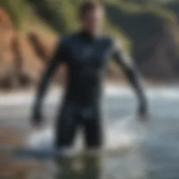 Close-up of Evo wetsuit materials showcasing flexibility and durability