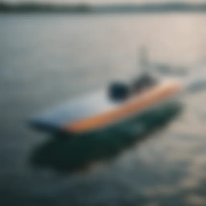 A sleek electric foil board gliding over the water