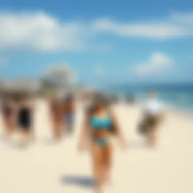 Visitors Embracing Progreso's Coastal Atmosphere Tourists enjoying the coastal vibe of Progreso