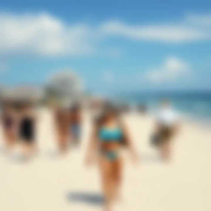 Visitors Embracing Progreso's Coastal Atmosphere Tourists enjoying the coastal vibe of Progreso