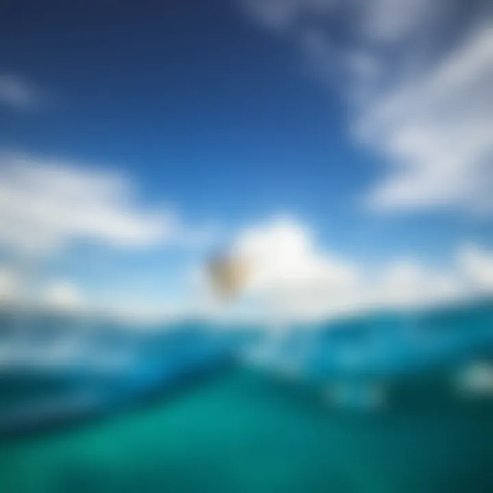 Stunning view of kiteboarding at Beachhouse Fiji