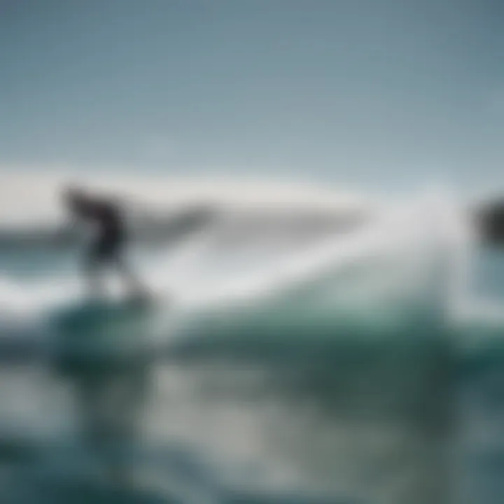 Dynamic view of a hydrofoil board slicing through water