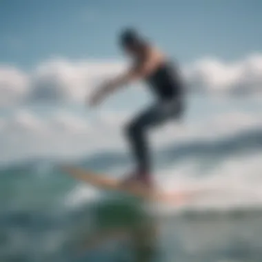 Kiteboarder enjoying a smooth glide with a hydrofoil