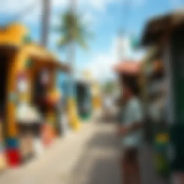 The vibrant local culture of Cabarete showcased through colorful street art and lively markets