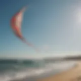 Dynamic kite in action during a kiteboarding session