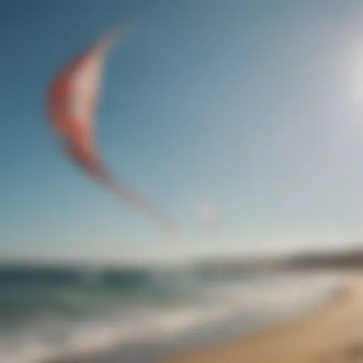 Dynamic kite in action during a kiteboarding session