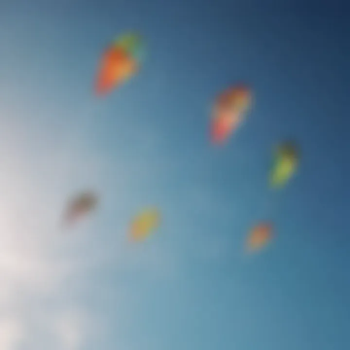 An illustration depicting various kite types used in kiteboarding.