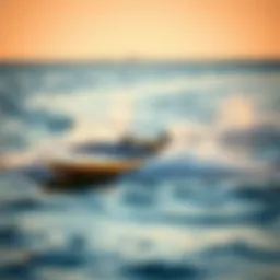 Electric hydrofoil surfboard gliding over water