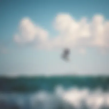 Kiteboarder gliding over the water at Falmouth during optimal wind conditions