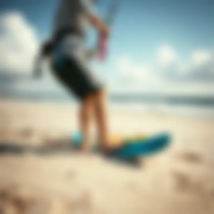 Safety checklist for kiteboarding enthusiasts on a sandy beach