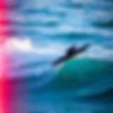 Sleek Freedom Foil Board in Action A sleek freedom foil board gliding over ocean waves