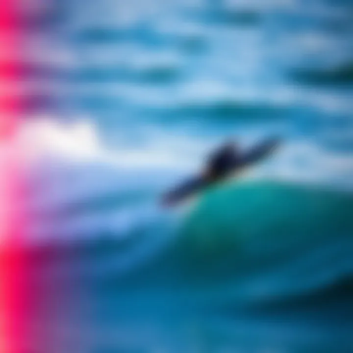 Sleek Freedom Foil Board in Action A sleek freedom foil board gliding over ocean waves