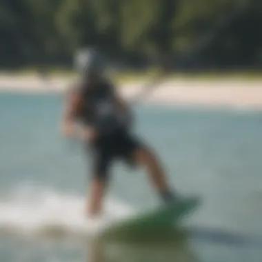 Adventurous kiteboarding action at Greenwood Beach